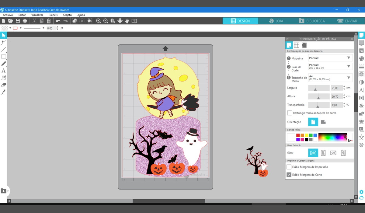 Topo de Bolo Camadas Bruxinha Cute Halloween Arquivo - Imagem 2