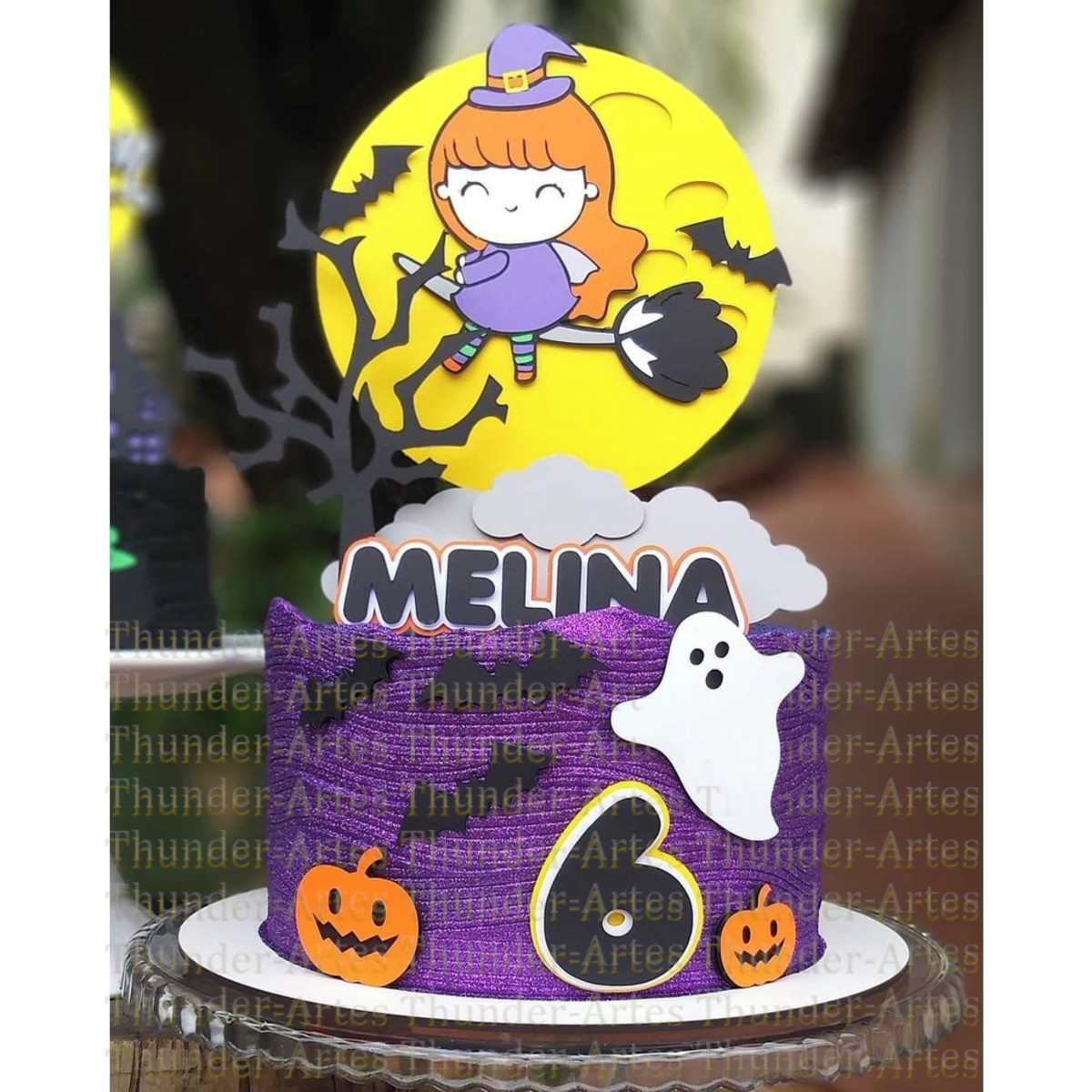 Topo de Bolo Camadas Bruxinha Cute Halloween Arquivo - Imagem 3