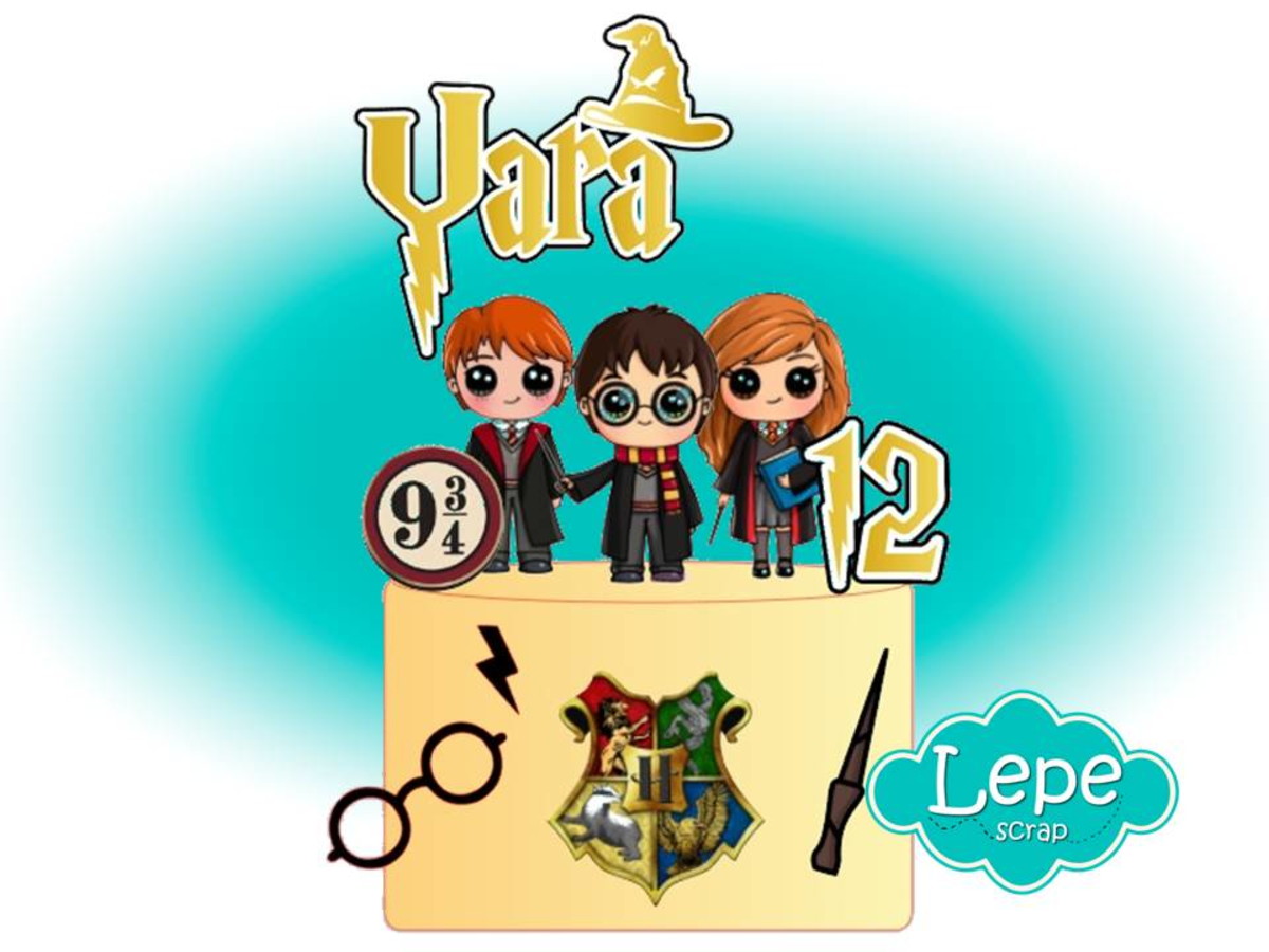 Topo de bolo - Harry Potter Cute