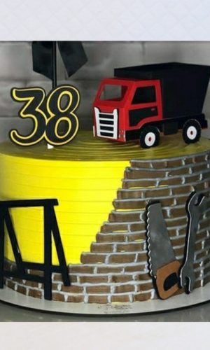 Topo de Bolo Caminhão 3D - Arquivo de Corte