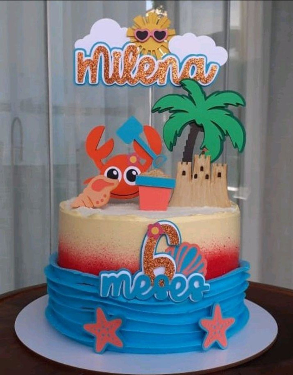 Topo De Bolo Tema Praia