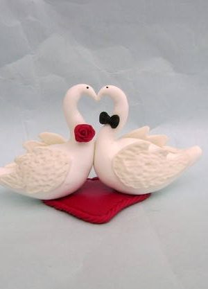 Topo de bolo Casal de Cisne