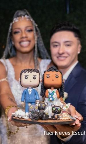 Topo de Bolo Casamento Funko Pop