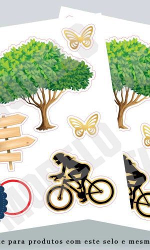 Topo de Bolo Ciclista Feminino Compre 1 Leve 3