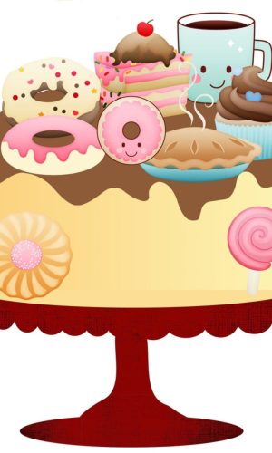 Topo de Bolo Confeitaria Cute em camadas - Arquivo digital