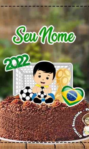 Topo de Bolo Copa 2022 Menino - Ref 3899 Arquivo Digital