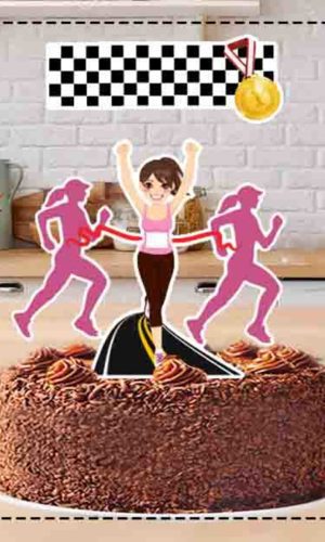 TOPO DE BOLO CORRIDA FEMININO - ARQUIVO DIGITAL