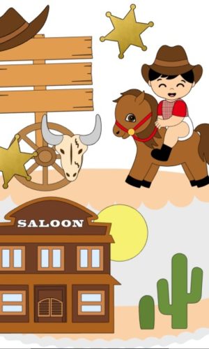 Topo de Bolo Cowboy Baby 2 + 4 Arquivos a Sua Escolha