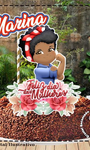 Topo de Bolo Dia da Mulher 02 - Ref 1375 Arquivo Digital