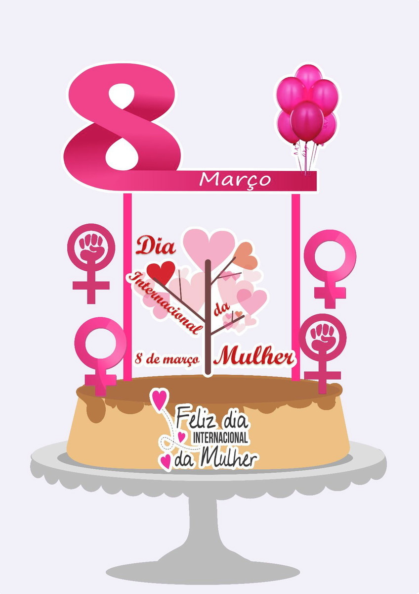 Topo de Bolo Dia das Mulheres - Arquivo Digital