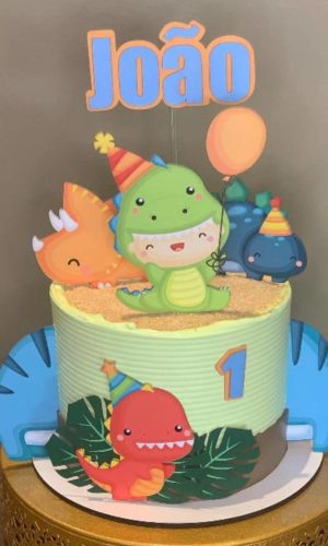 Topo de Bolo Dino Baby Arquivo de Corte
