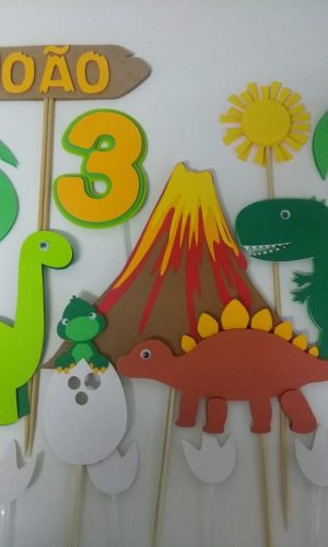 Topo de bolo Dinossauro