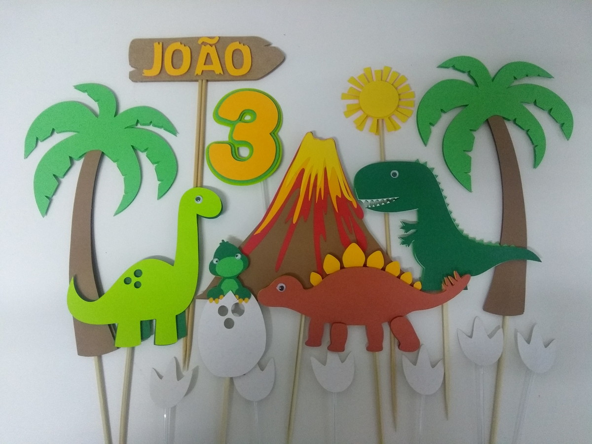 Topo de bolo Dinossauro