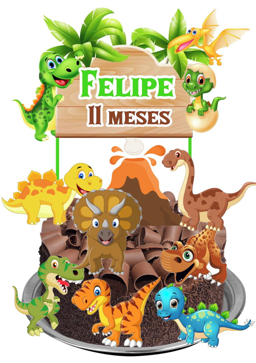 Topo de bolo - Dinossauro