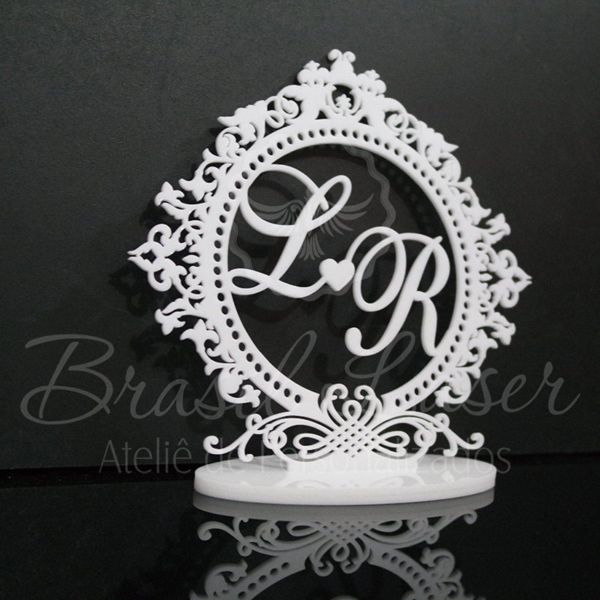 Topo de Bolo em Acrílico Branco Personalizado - Imagem 3