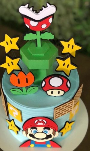 Topo de Bolo em Camada Super Mario