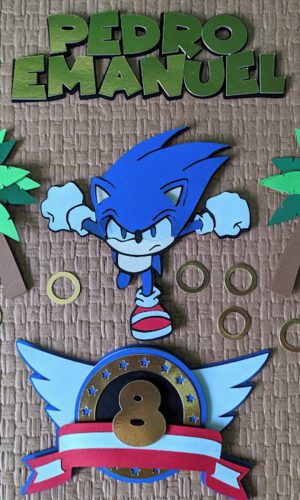 Topo de Bolo em Camadas Scrap Sonic