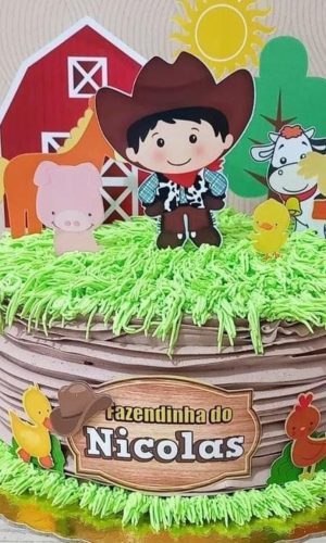 Topo de Bolo Fazendinha Menino