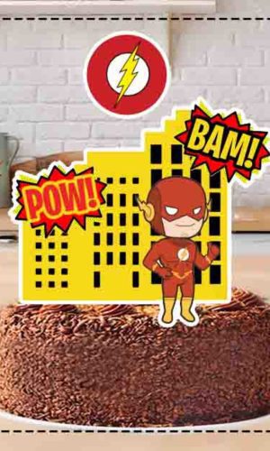 TOPO DE BOLO FLASH CUTE - ARQUIVO DIGITAL