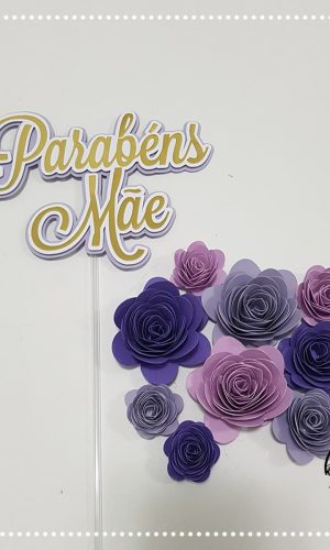 Topo de bolo flores