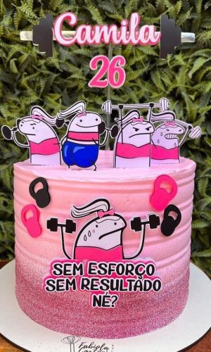 Topo de Bolo Flork Academia Feminino Studio /pdf+brinde