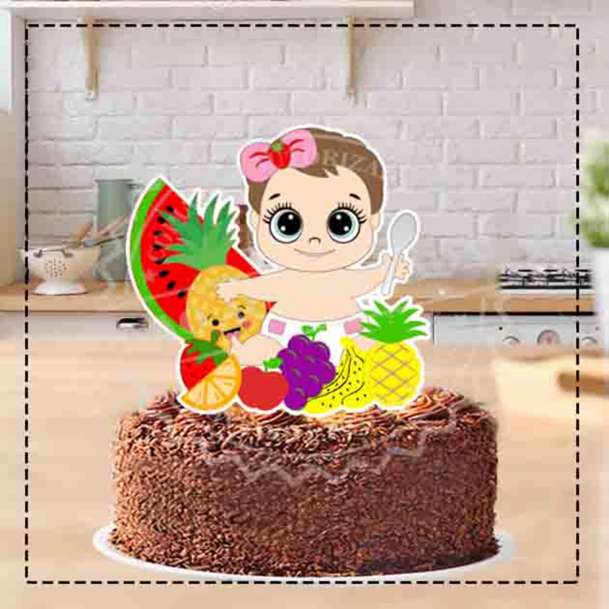 TOPO DE BOLO FRUTINHA BEBE MENINA - ARQUIVO DIGITAL