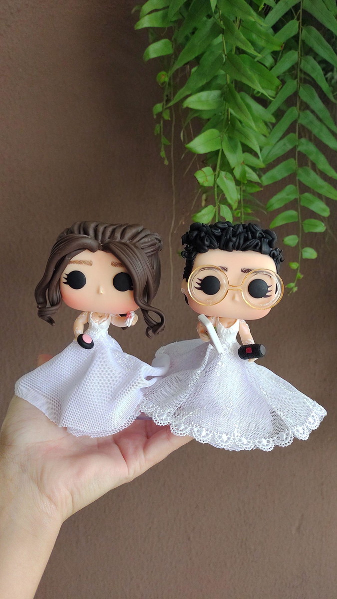 Topo de bolo Funko pop casamento - Imagem 3