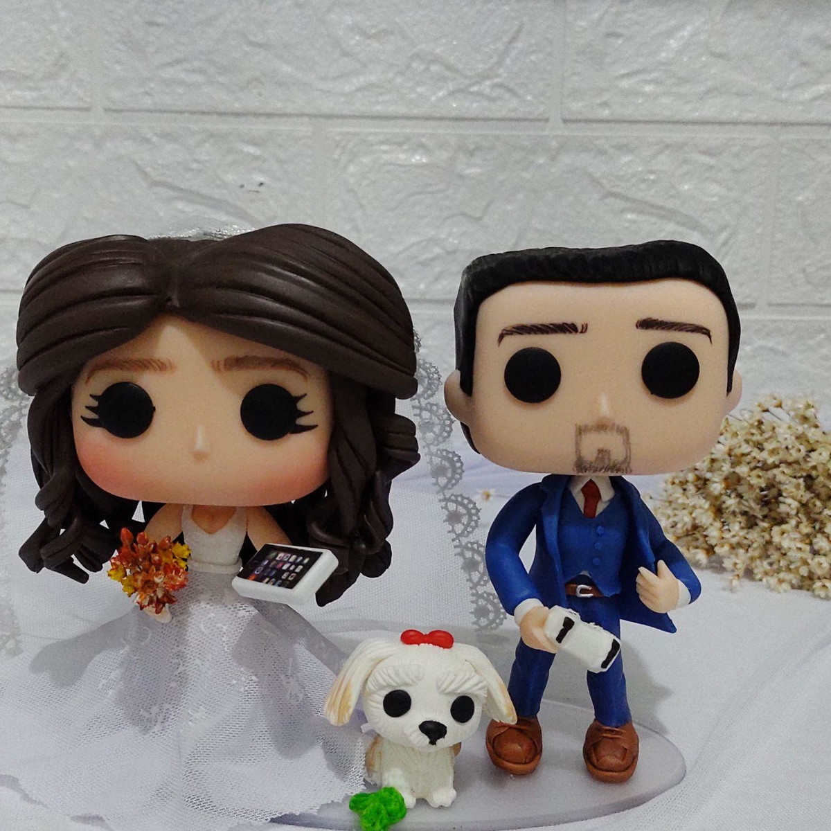Topo de bolo Funko pop casamento - Imagem 3