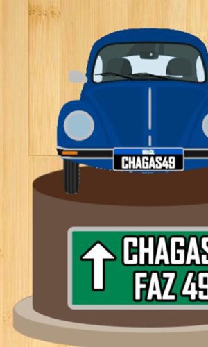Topo de Bolo Fusca em camadas