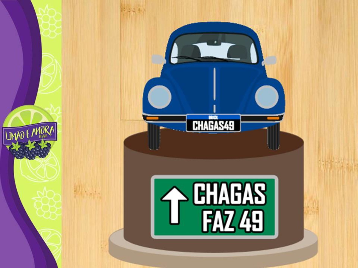Topo de Bolo Fusca em camadas