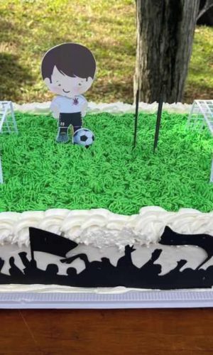 Topo de Bolo Futebal com Traves 3d
