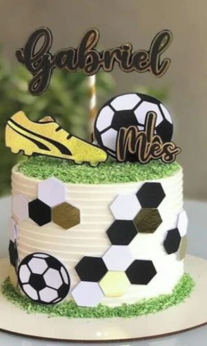 Topo de Bolo Futebol 3d - Arquivo Digital