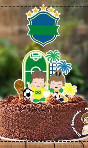 Topo de Bolo Futebol Copa Baby - Ref 1575 Arquivo Digital