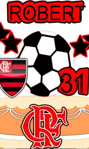 Topo de Bolo Futebol Mengo 2 + 4 Arquivos a Sua Escolha