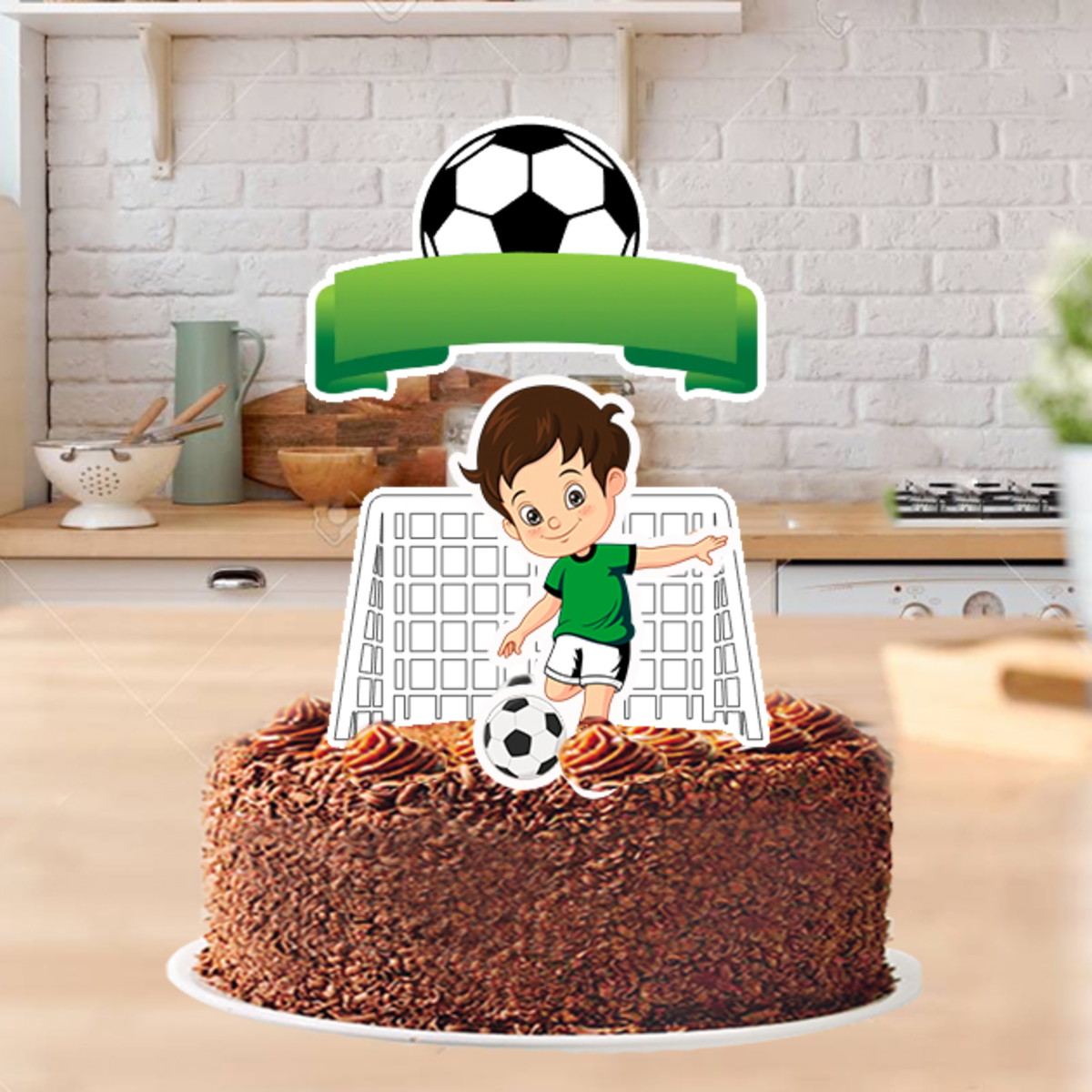 Topo de Bolo Futebol Menino 5677 Arquivo Digital