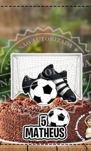 Topo de Bolo Futebol - Ref 3220 Arquivo Digital