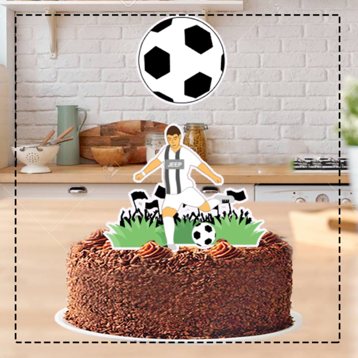 Topo de Bolo Futebol Torcida 4810 - Arquivo Digital