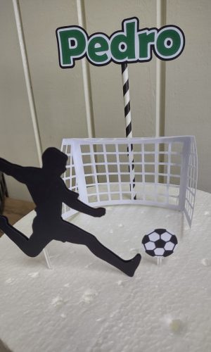 Topo de Bolo Futebol Trave 3D Arquivo de Corte Studio/PDF
