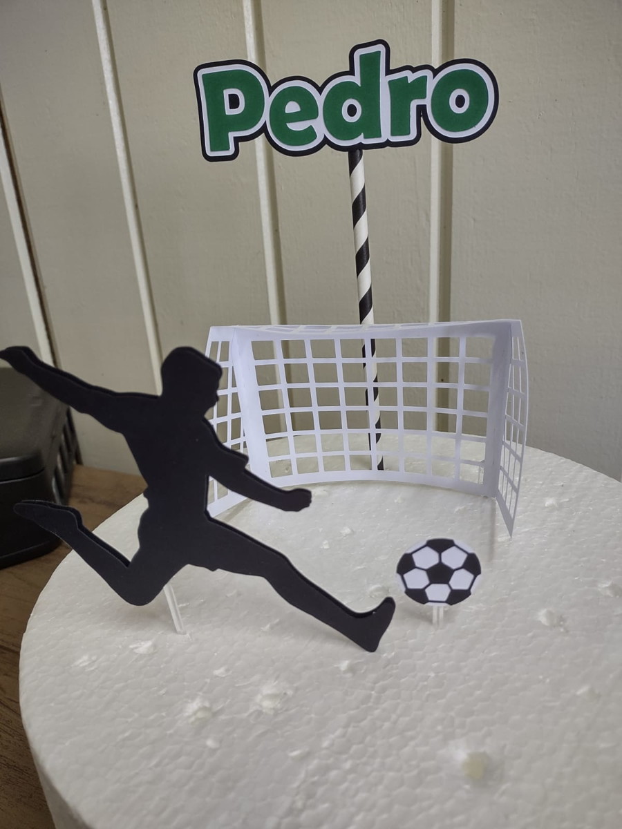 Topo de Bolo Futebol Trave 3D Arquivo de Corte Studio/PDF