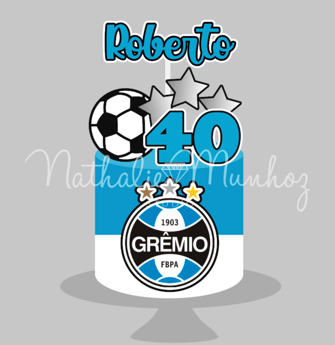 Topo de Bolo - Grêmio Futebol - Arquivo de Corte - Imagem 2