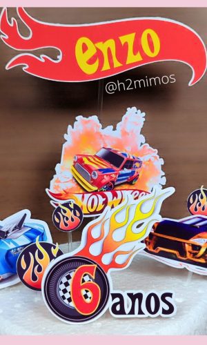 Topo de Bolo Hot Wheels