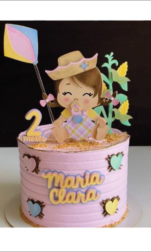Topo de Bolo Junino Menina Camadas 3d Arquivo de Corte