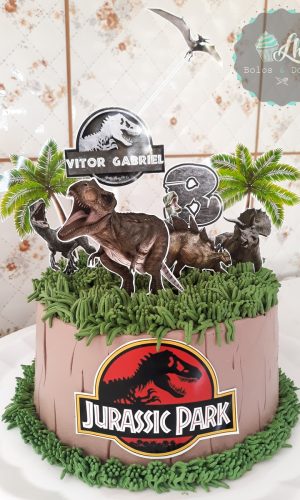 Arquivo de corte topo de bolo Jurassic Park #1 PDF/JPG
