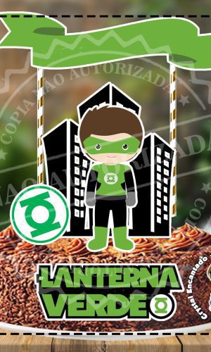 TOPO DE BOLO LANTERNA VERDE CUTE - REF 2758 ARQUIVO DIGITAL
