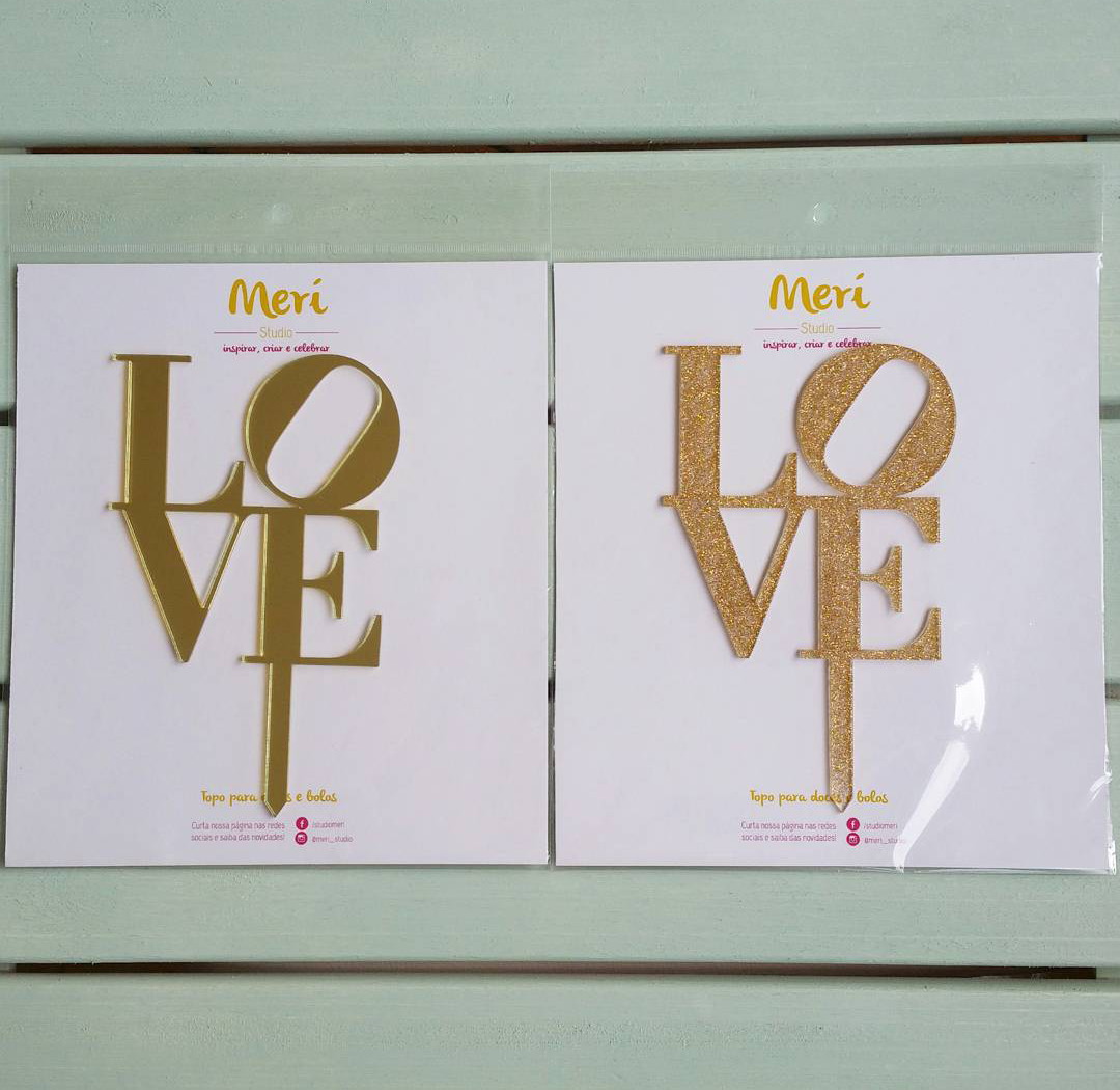 Topo de bolo Love - Imagem 5