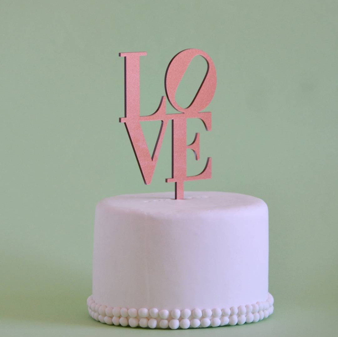 Topo de bolo Love - Imagem 3