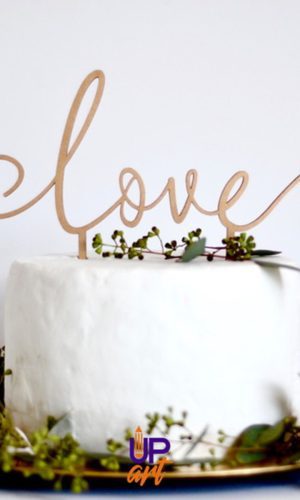 Topo de Bolo Love em mdf