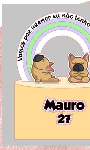 Topo de Bolo Meditação 01 - Arquivo de Corte Studio e PDF