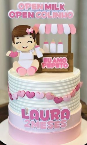 Topo de Bolo Menina Baby Eu Amo Pepeto Arquivo de Corte