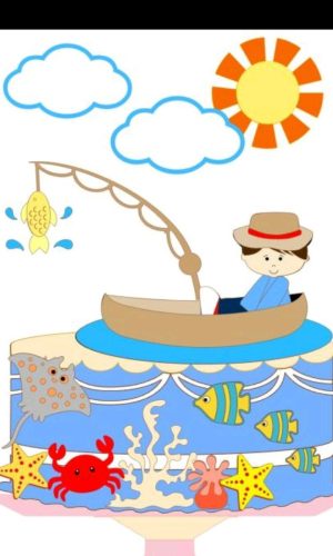 Topo de Bolo Menino Pescador 2+4 ARQUIVOS A SUA ESCOLHA